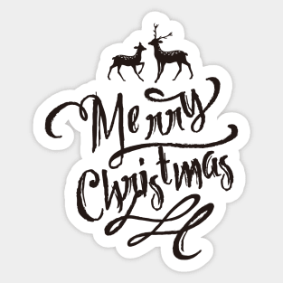 Merry Christmas Reindeers Sticker